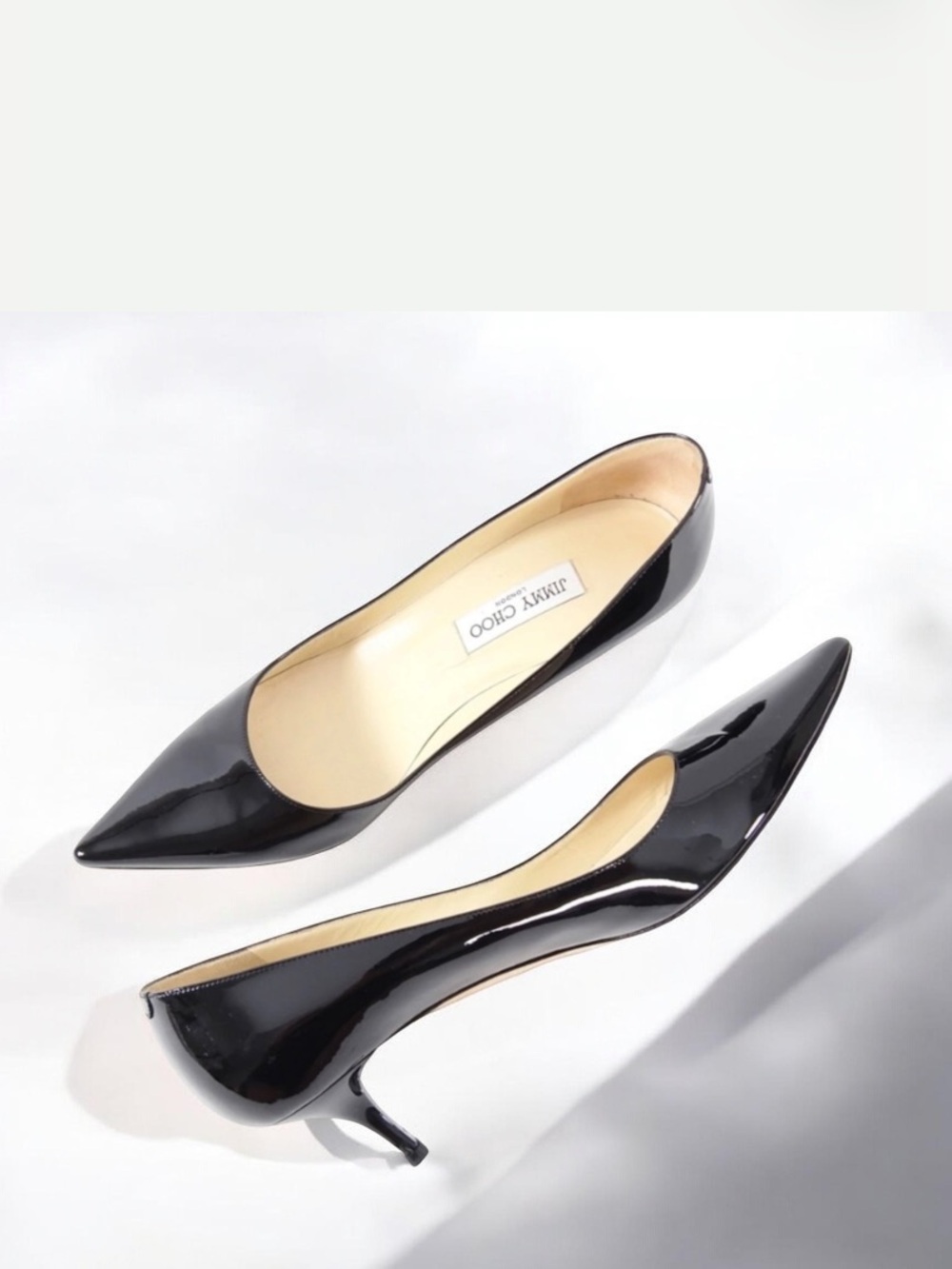 Jimmy Choo Leather Patent Black Hell Pumps Size 9